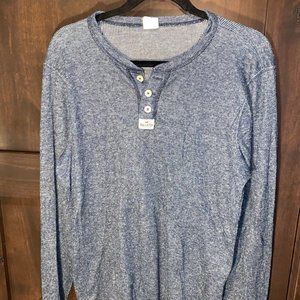 Hollister Navy Henley Shirt